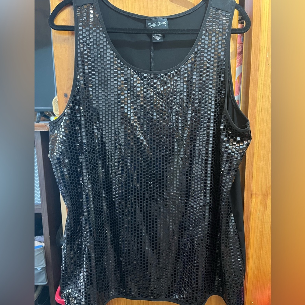Maggie Barnes Classic Black Sleeveless Blouse